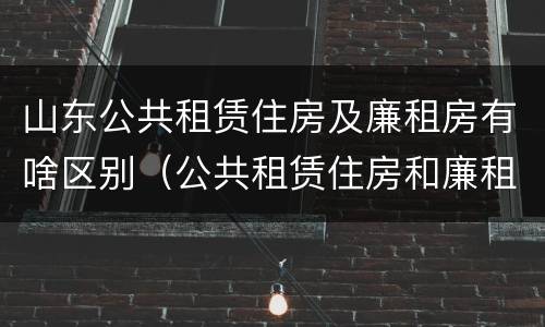 山东公共租赁住房及廉租房有啥区别（公共租赁住房和廉租住房的区别）