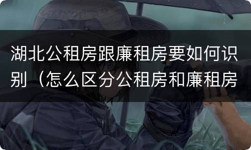 湖北公租房跟廉租房要如何识别（怎么区分公租房和廉租房）