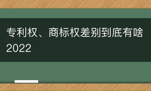 专利权、商标权差别到底有啥2022