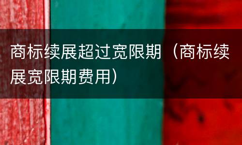 商标续展超过宽限期（商标续展宽限期费用）