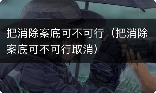把消除案底可不可行（把消除案底可不可行取消）