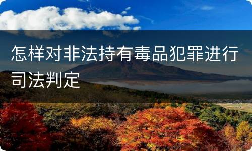 怎样对非法持有毒品犯罪进行司法判定