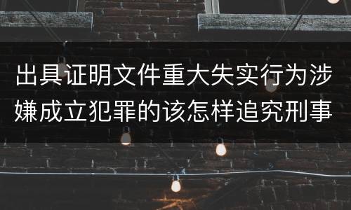 出具证明文件重大失实行为涉嫌成立犯罪的该怎样追究刑事责任