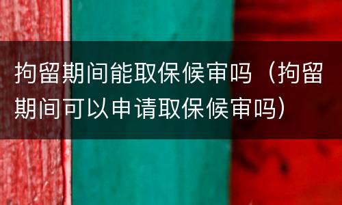拘留期间能取保候审吗（拘留期间可以申请取保候审吗）