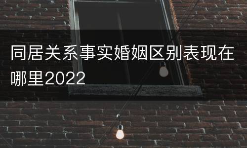 同居关系事实婚姻区别表现在哪里2022