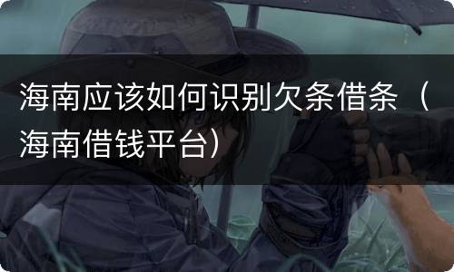 海南应该如何识别欠条借条（海南借钱平台）