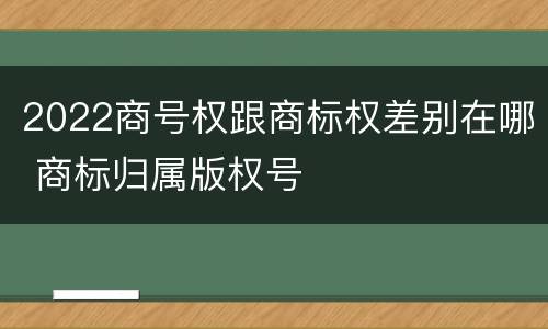 2022商号权跟商标权差别在哪 商标归属版权号