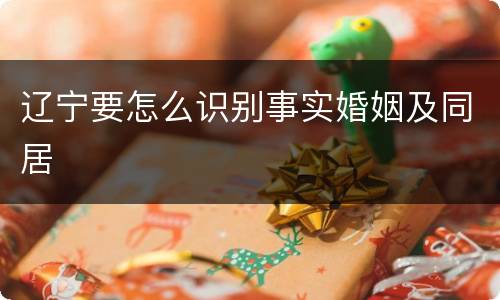 辽宁要怎么识别事实婚姻及同居