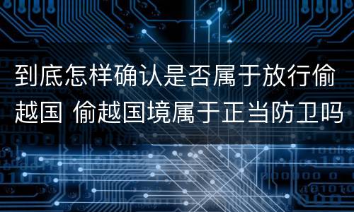 到底怎样确认是否属于放行偷越国 偷越国境属于正当防卫吗