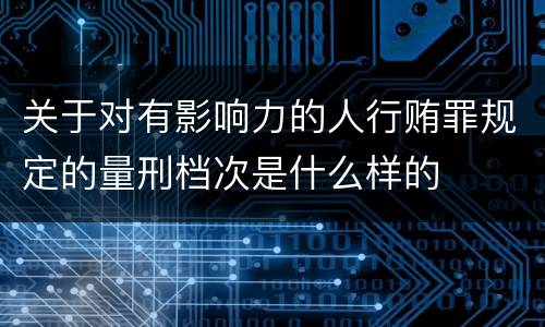 关于对有影响力的人行贿罪规定的量刑档次是什么样的