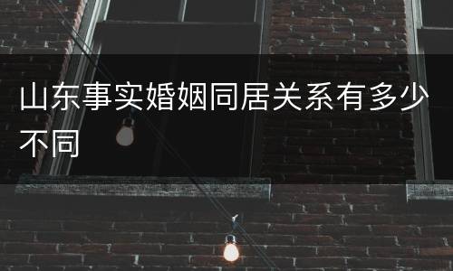 山东事实婚姻同居关系有多少不同