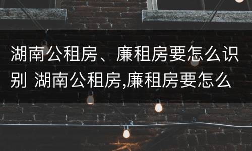 湖南公租房、廉租房要怎么识别 湖南公租房,廉租房要怎么识别才能申请