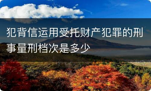 犯背信运用受托财产犯罪的刑事量刑档次是多少