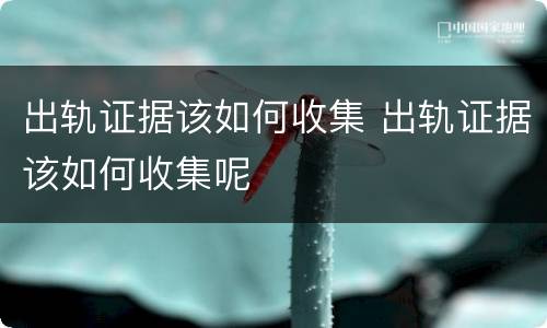 出轨证据该如何收集 出轨证据该如何收集呢