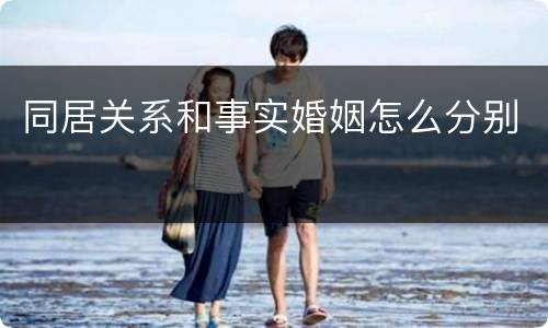 同居关系和事实婚姻怎么分别