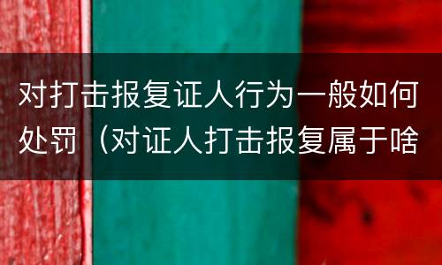 对打击报复证人行为一般如何处罚（对证人打击报复属于啥行为）