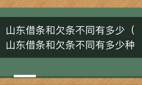 山东借条和欠条不同有多少（山东借条和欠条不同有多少种）