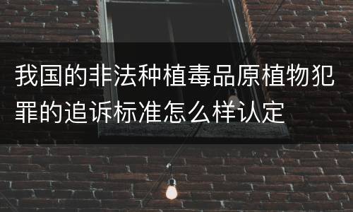 我国的非法种植毒品原植物犯罪的追诉标准怎么样认定