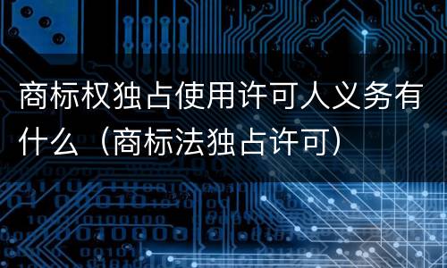 商标权独占使用许可人义务有什么（商标法独占许可）