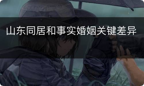 山东同居和事实婚姻关键差异