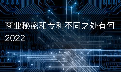 商业秘密和专利不同之处有何2022