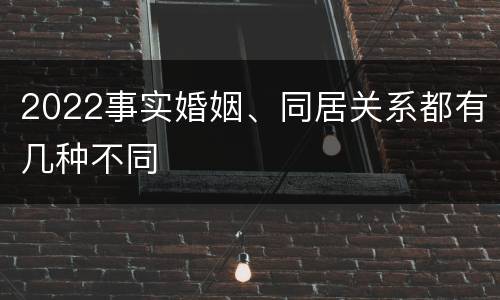 2022事实婚姻、同居关系都有几种不同