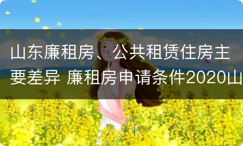 山东廉租房、公共租赁住房主要差异 廉租房申请条件2020山东