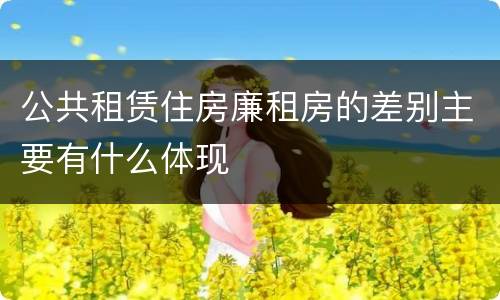 公共租赁住房廉租房的差别主要有什么体现