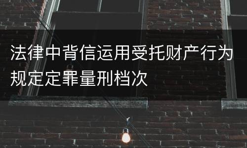 法律中背信运用受托财产行为规定定罪量刑档次