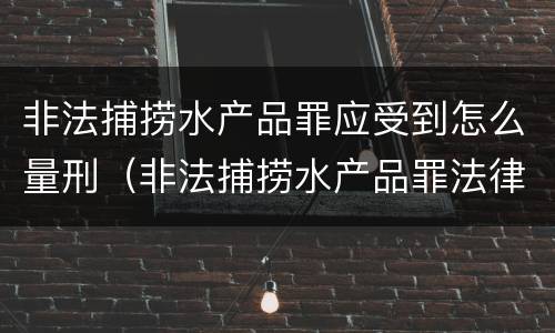 非法捕捞水产品罪应受到怎么量刑（非法捕捞水产品罪法律条款）