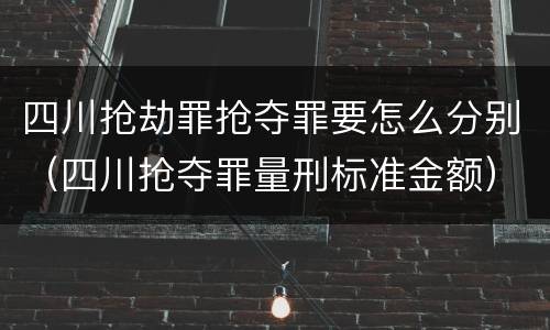 四川抢劫罪抢夺罪要怎么分别（四川抢夺罪量刑标准金额）