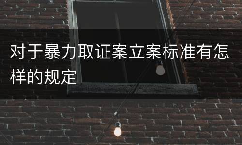 对于暴力取证案立案标准有怎样的规定