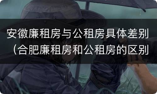 安徽廉租房与公租房具体差别（合肥廉租房和公租房的区别）