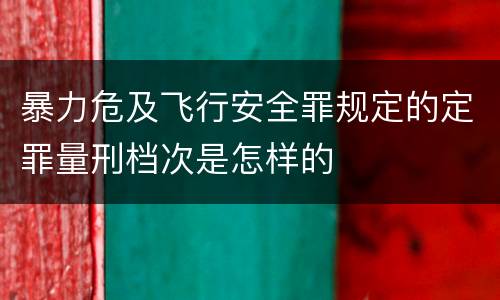 暴力危及飞行安全罪规定的定罪量刑档次是怎样的