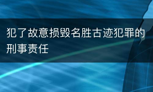 犯了故意损毁名胜古迹犯罪的刑事责任
