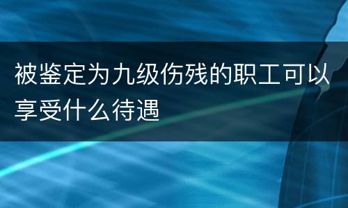 被鉴定为九级伤残的职工可以享受什么待遇