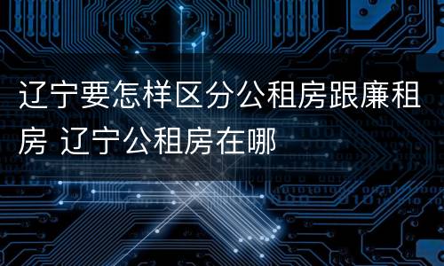 辽宁要怎样区分公租房跟廉租房 辽宁公租房在哪