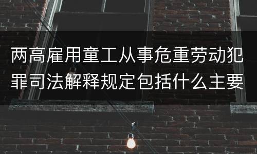 两高雇用童工从事危重劳动犯罪司法解释规定包括什么主要内容