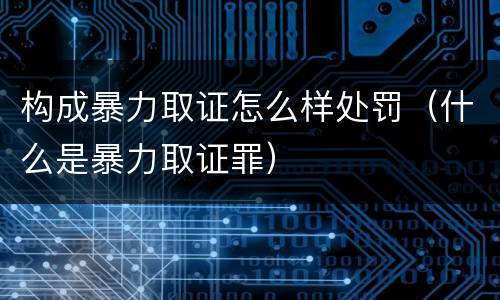 构成暴力取证怎么样处罚（什么是暴力取证罪）