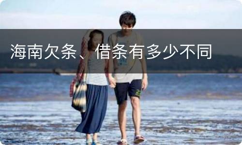 海南欠条、借条有多少不同