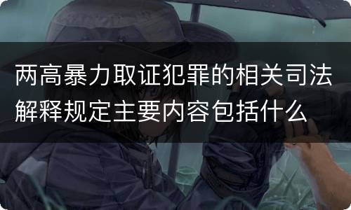 两高暴力取证犯罪的相关司法解释规定主要内容包括什么