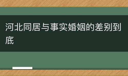 河北同居与事实婚姻的差别到底