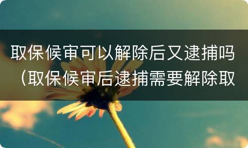 取保候审可以解除后又逮捕吗（取保候审后逮捕需要解除取保候审吗）