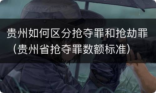 贵州如何区分抢夺罪和抢劫罪（贵州省抢夺罪数额标准）