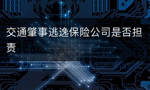 交通肇事逃逸保险公司是否担责