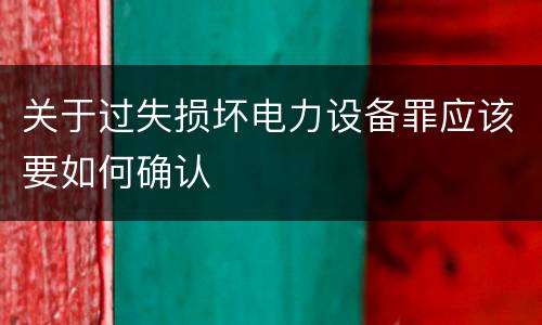 关于过失损坏电力设备罪应该要如何确认