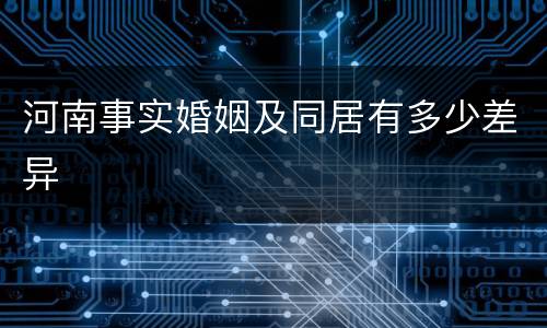 河南事实婚姻及同居有多少差异
