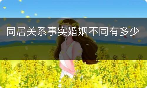 同居关系事实婚姻不同有多少