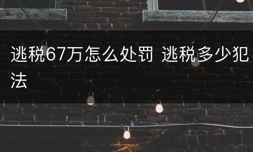逃税67万怎么处罚 逃税多少犯法