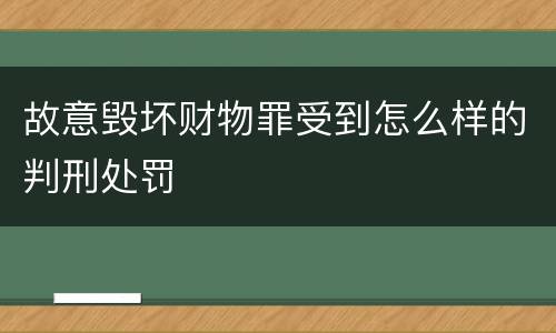 故意毁坏财物罪受到怎么样的判刑处罚